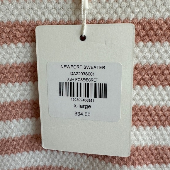 NWT Downeast Newport Sweater Top, Ash Rose/Egret, Size XL - Picture 5 of 6
